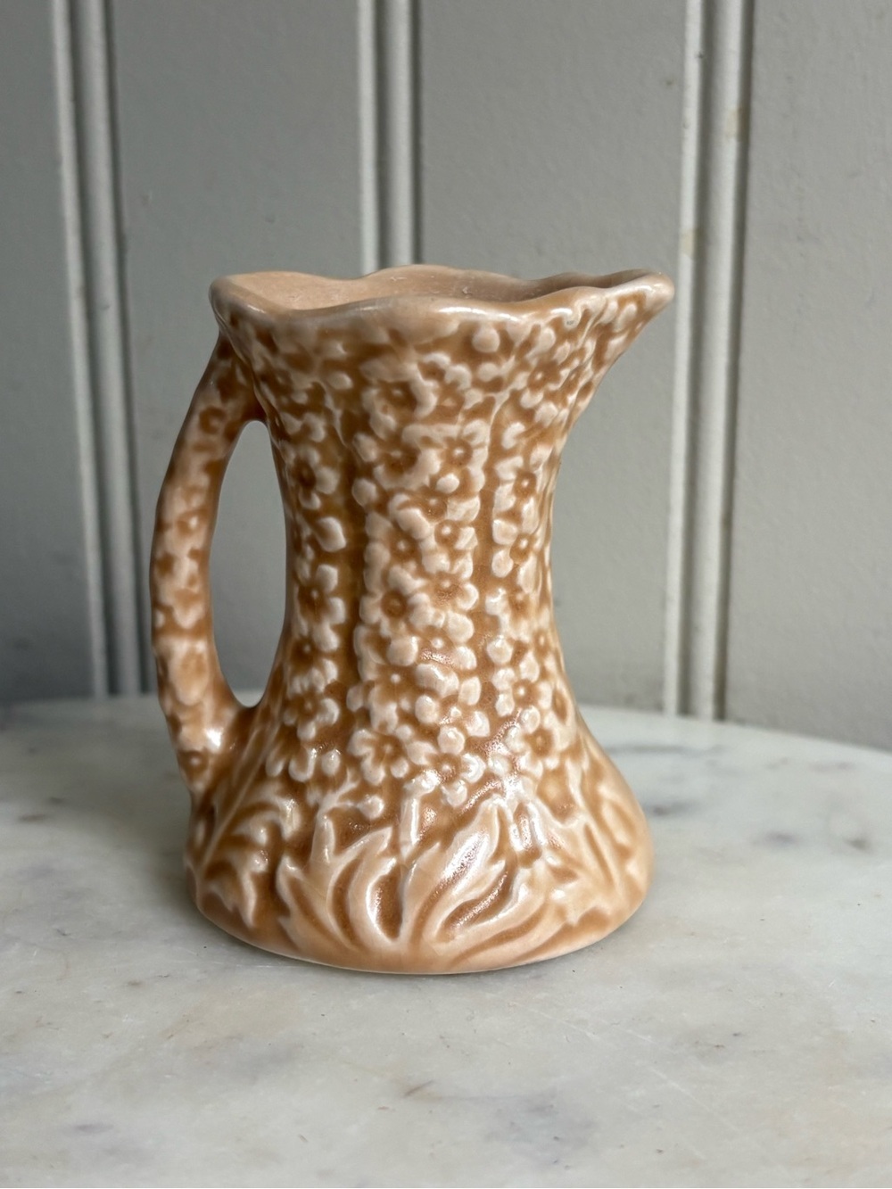 Vintage SylvaC Peach Hollyhock Mini Jug 476 Floral Collectible VTG Mid-Century - Picture 3 of 10